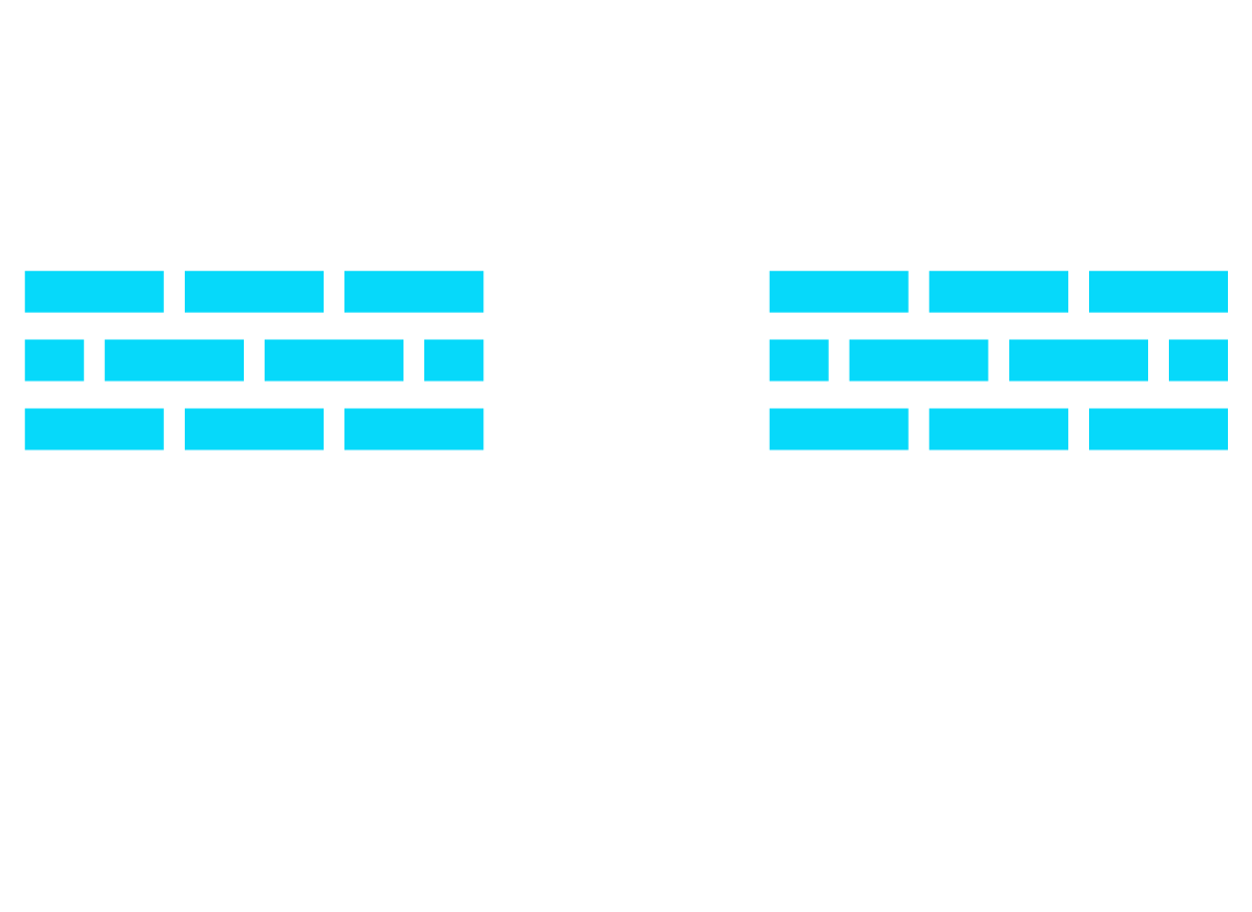 Bricks and mortar logo white text